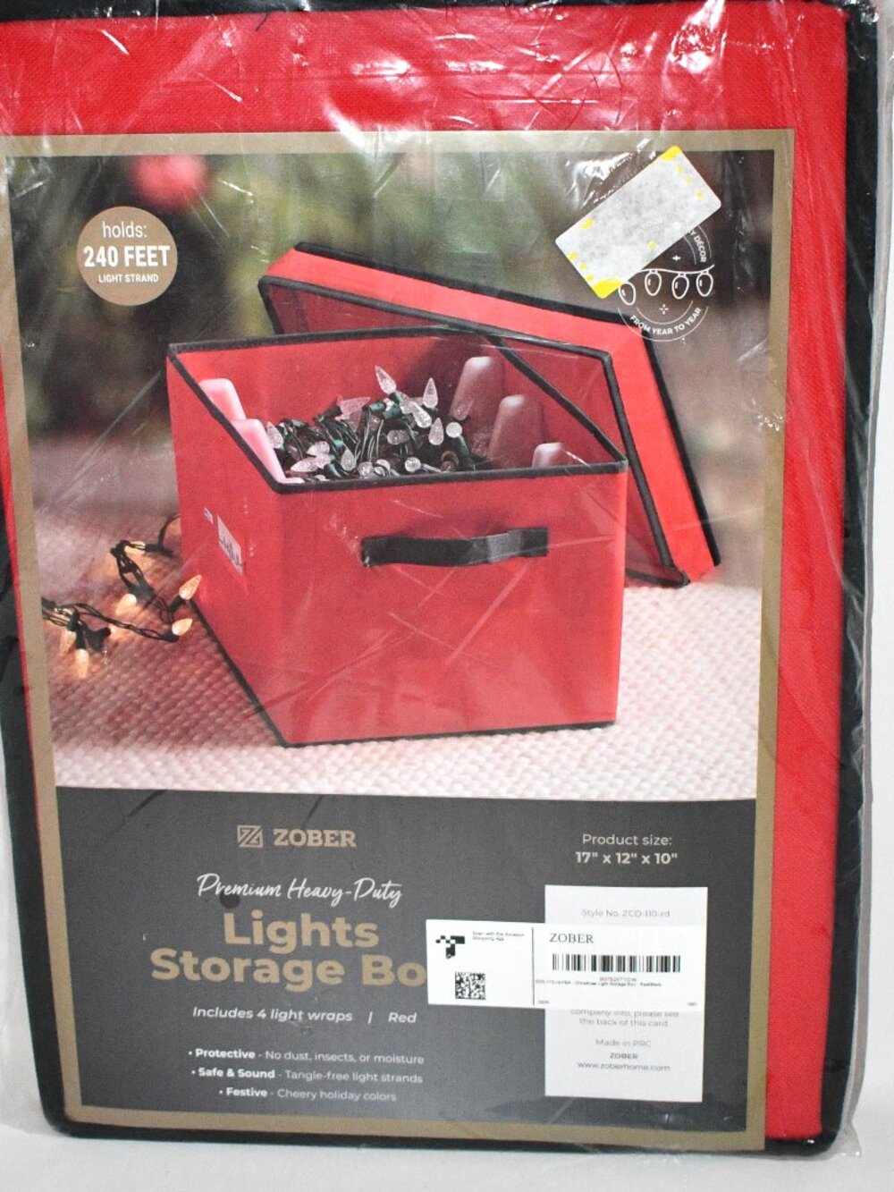 ZOBER Christmas Light Storage Organizer Reels 4 Spools Red & Black New